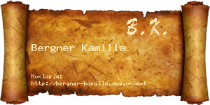 Bergner Kamilla névjegykártya